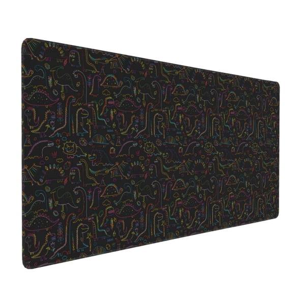 Xecao Doodle Dinosaur Print Large Mouse Pad, 16x35.5in Mousepad, Professional Non-Slip Rubber Base Big Mouse Pad, Mouse Pad for Gaming & Office Full Desk Mouse Pad