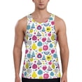 thumbnail image 1 of Xecao Doodle Fruits Men's Tank Top Workout Quick Dry Sleeveless Gym Jogging Muscle Shirts Summer Swim Beach Tops, 1 of 9