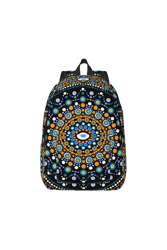 Dot Mandala for Canvas College Laptop Backpack, Durable Rucksack Travel Notebook Bag School Backpack Book Bag for Men Women