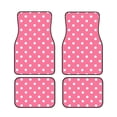 thumbnail image 1 of Xecao Dots On Rose Red Background Print Car Foot Mat Set of 4 Pieces Neoprene All-Weather Dust-Proof Stain-resistantCar Interior Decorative mats Non-Slip Mats, 1 of 6