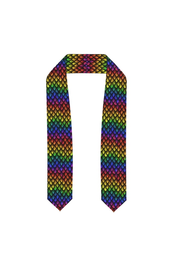 Dragon Scales Print Graduation Shawl Stole Honor Stole Adult 72" Academic Commencements