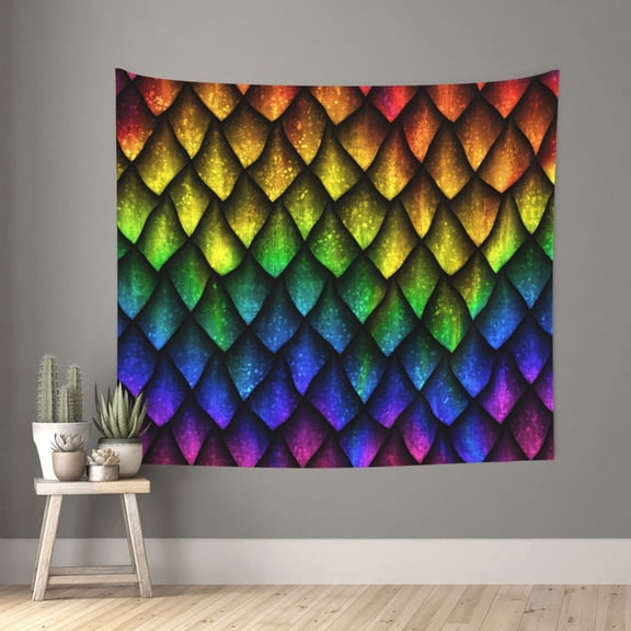 Xecao Dragon Scales patten Tapestry 60x51 Inches Wall Hanging Poster Tapestry for Living Room Bedroom Home Decor