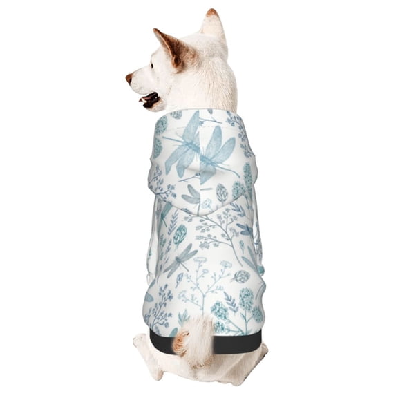 Xecao Dragonfly Pattern Sweatshirts Winter Pet Dog Hoodie Puppy Coat Dog Sweaters Dog Clothes with Hat Dog Clothes Costume Outfit,Small Pets Wear-X-Large