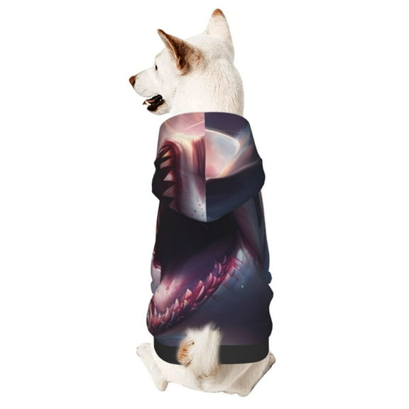 Xecao Dramatic Shark Attack Pattern Sweatshirts Winter Pet Dog Hoodie Puppy Coat Dog Sweaters Dog Clothes with Hat Dog Clothes Costume Outfit,Small Pets Wear-Large