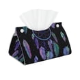 thumbnail image 1 of Xecao Dreamcatcher With Colorful Feathers Print Tissue Box Cover,Modern PVC Leather Square Tissue Box Holder for Creative Decorative, 1 of 7