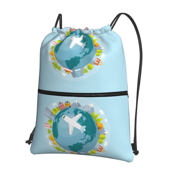Xecao Dreaming Travel for Drawstring Bags,Pull String Backpack Bags,String Bag Sackpack