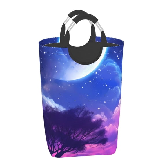 Xecao Dreamy Colorful Starry Sky for Laundry Basket,Collapsible Large Laundry Hamper,Wash Bag for Laundry Room, Rolling Laundry Basket with Handles