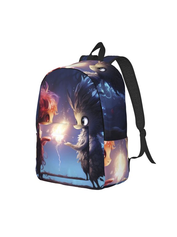 Dreamy Forest Elf Canvas College Laptop Backpack, a durable rucksack designed for both men and women, ideal for travel, school, and daily use-Small