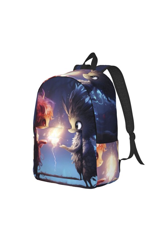 Dreamy Forest Elf Canvas College Laptop Backpack, a durable rucksack designed for both men and women, ideal for travel, school, and daily use-Small