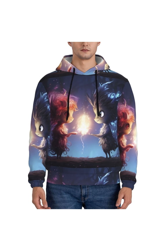 Dreamy Forest Elf Pattern Men's Adult Pullover Hoodie,Hooded Sweatshirt-3X-Large