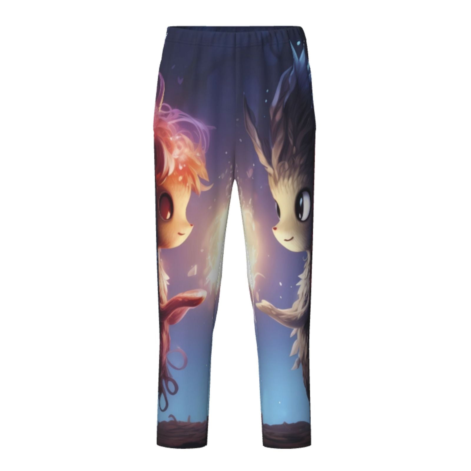 Xecao Dreamy Forest Elf Print Teenagers' Pajama Pants Long Sleep Pants Soft Elastic Waist Pajama Bottoms Elastic waist with 2 Pockets 5-16 Years-Medium