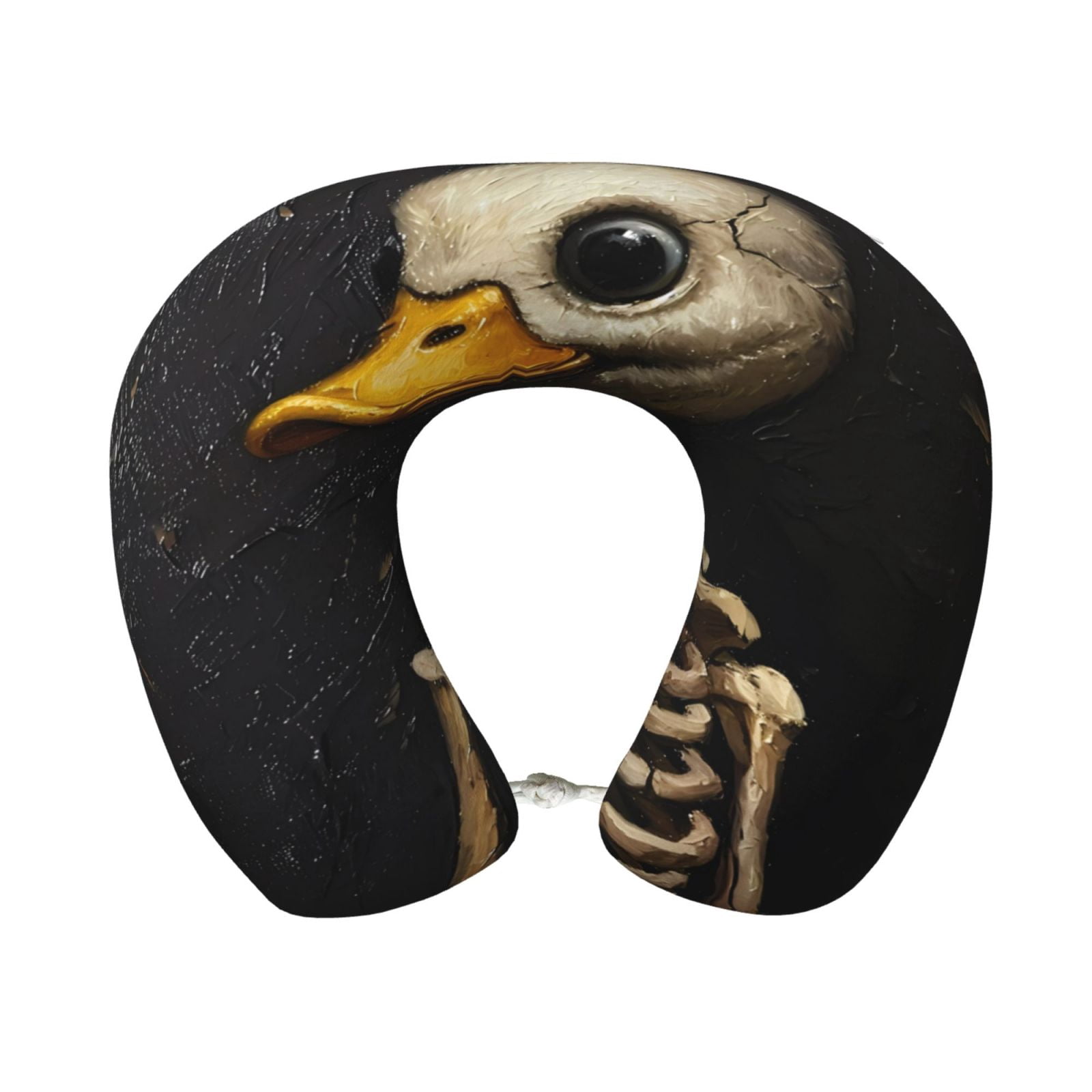 Xecao Duck Bones Print Memory Foam Cervical Neck Pillow Versatile U-Shaped Pillows for Home,Office,Camping,Travelling,Soft Washable Cover