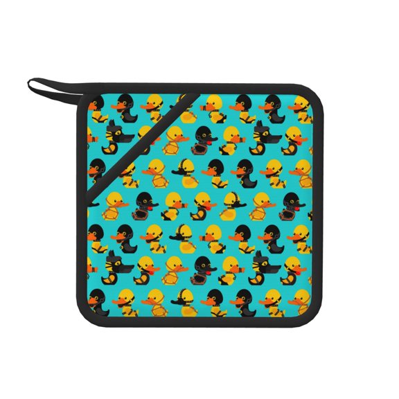 Xecao Duck In Black Suit for Silicone Trivet Mats - Heat Resistant Pot Holders, Multipurpose Non-Slip Hot Pads