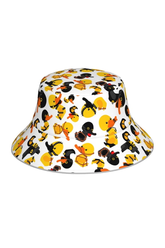 Duck In Black Suit1 Print Men and Women Night Reflective Hat Runner Cap Visor Bucket Hat Boonie Cap