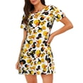 thumbnail image 1 of Xecao Duck In Black Suit1 for Women's Loose Nightgown Sleepwear Short Sleeves Shirt Casual Print Sleepdress, 1 of 6