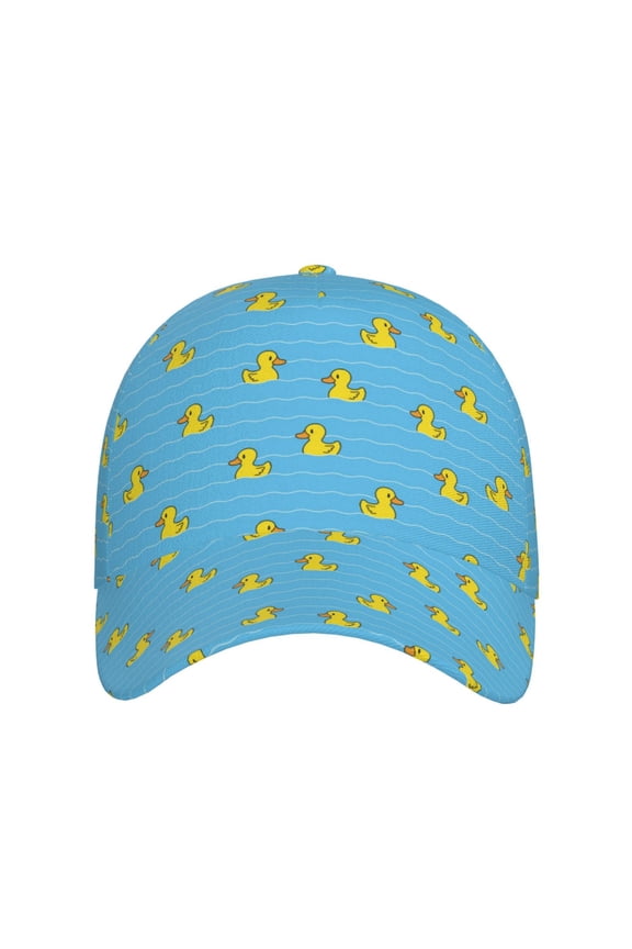 Duck Swimming for Baseball Cap: Unisex, crafted from classic polyester twill fabric, featuring a soft unconstructed design