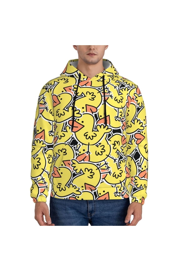 Ducks Pattern Men's Adult Pullover Hoodie,Hooded Sweatshirt-Large