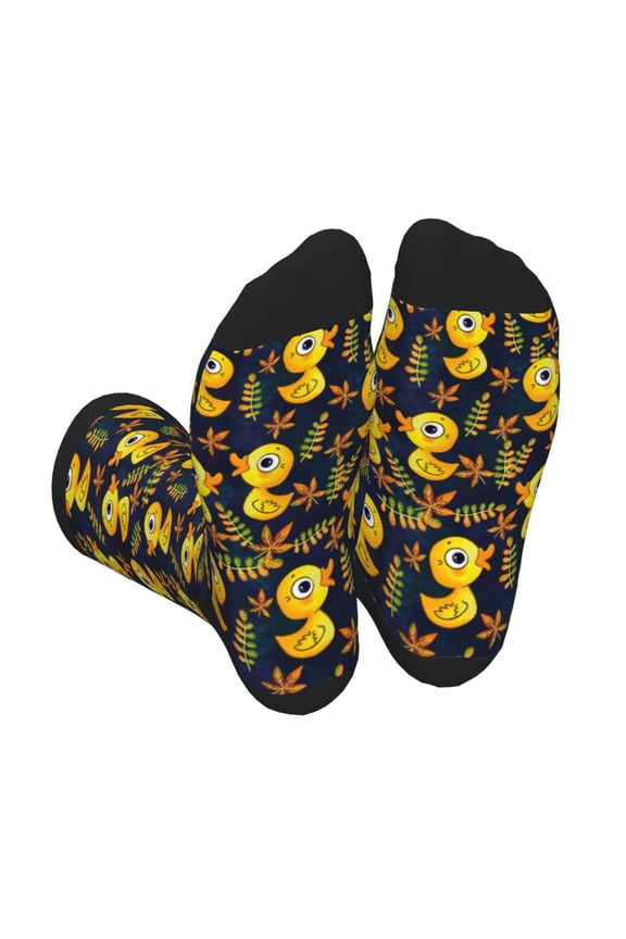 Ducks Print Crew Socks for Men and Women, Men's Soft Moisture-wicking Sock