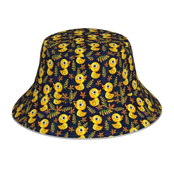 Xecao Ducks Print Men and Women Night Reflective Hat Runner Cap Visor Bucket Hat Boonie Cap