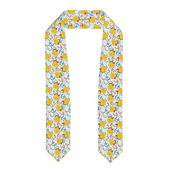 Xecao Ducks and Anchors Print Graduation Shawl Stole Honor Stole Adult 72" Academic Commencements