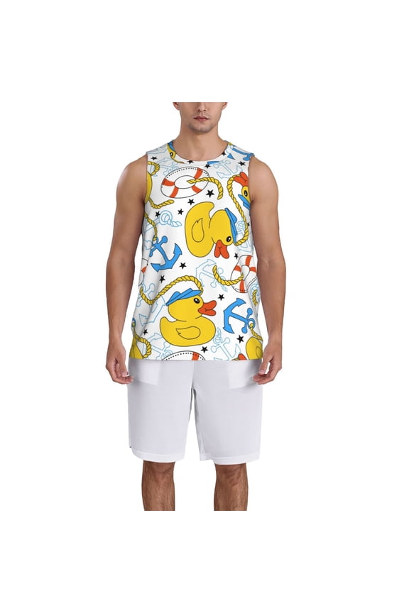 Ducks and Anchors print basketball shirt for both men and women, a unisex basketball jersey perfect for theme parties-4X-Large
