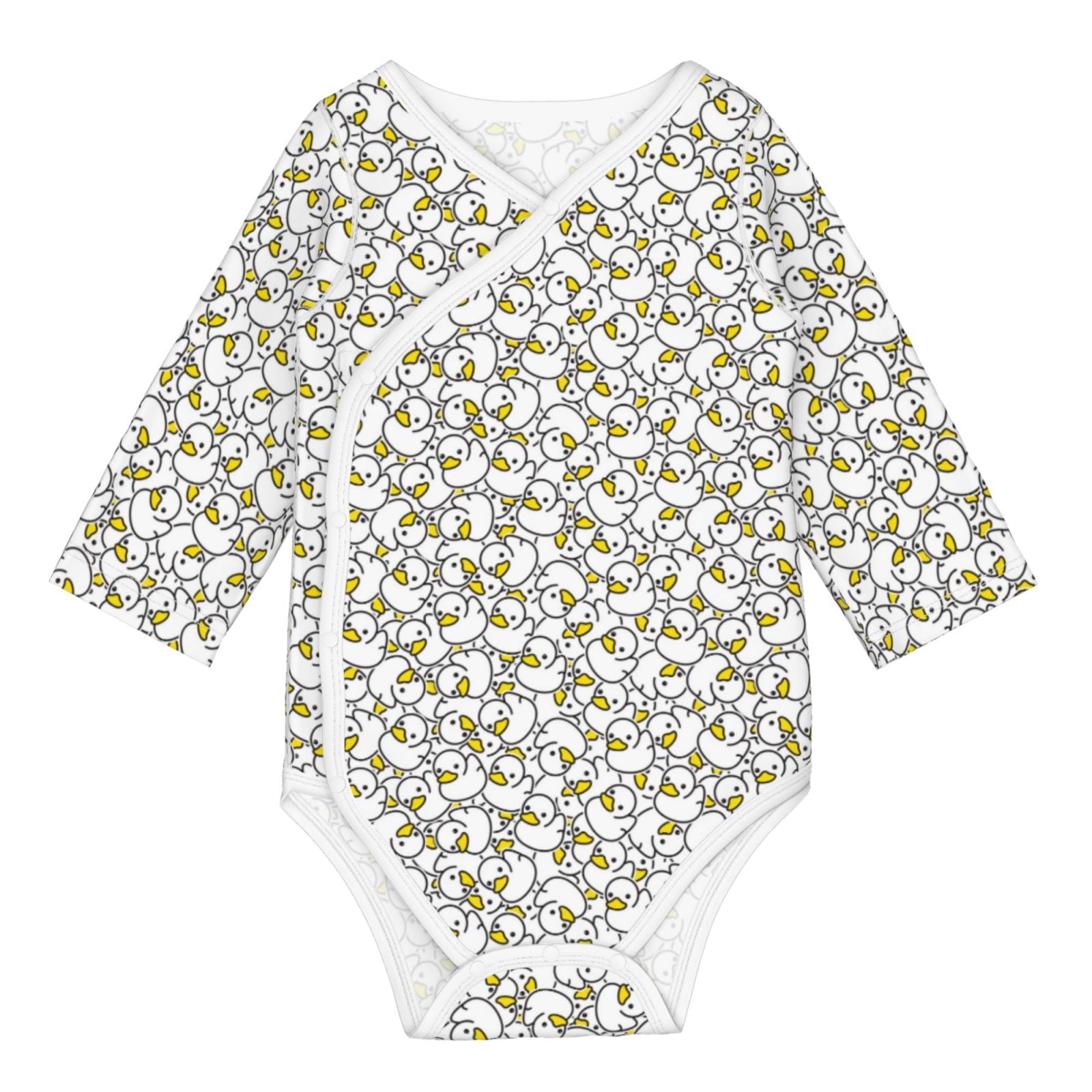 Xecao Ducky Print Baby unisex-baby Cotton Long-sleeve Bodysuits-3 Months