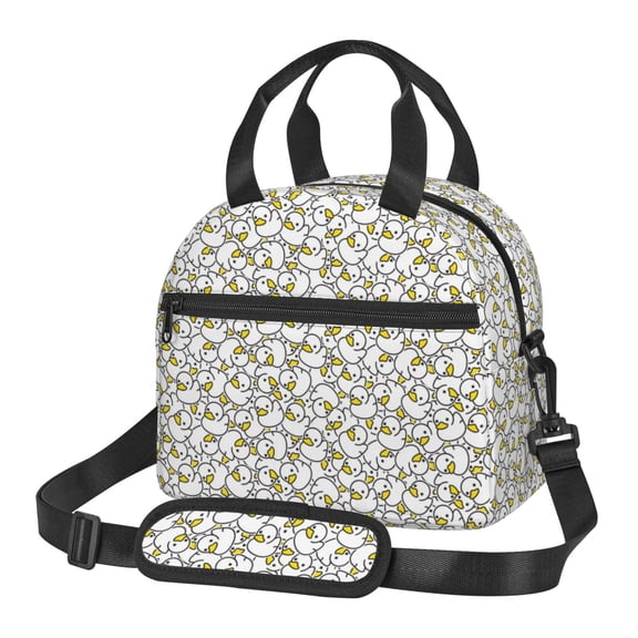 Xecao Ducky Print Insulated Lunch Box, Lunch Cags Lunch Bag Featuring An Adjustable Shoulder Strap