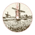 thumbnail image 1 of Xecao Dutch Windmill Pattern Christmas Tree Skirt Round Xmas Tree Mat Base Cover for Holiday Home Decorations-30", 1 of 6