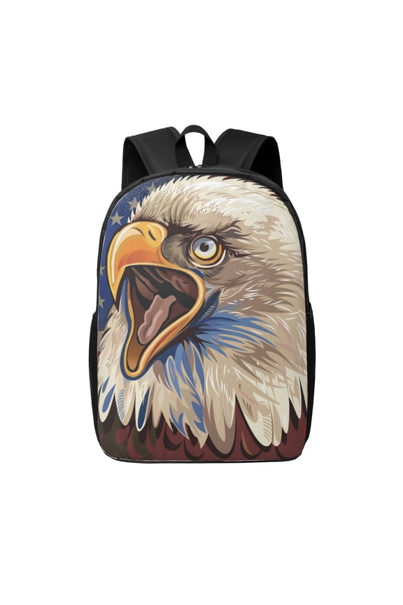 Eagle With USA Flags print Travel Backpack, Large Computer Backpack for Men Women, College School Rucksack Book Bag
