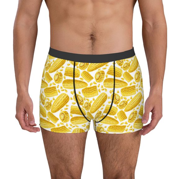 Xecao Ears Of Corn Print Men's Underwear Boxer Briefs Pack - Your ComfortSoft, Moisture-Wicking, and Breathable Choice for Men's Underwear-Small