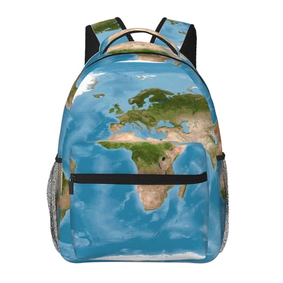 Xecao Earth View World Map Backpack, a stylish and functional choice for both men and women, is the perfect basic bookbag for college, work, or travel
