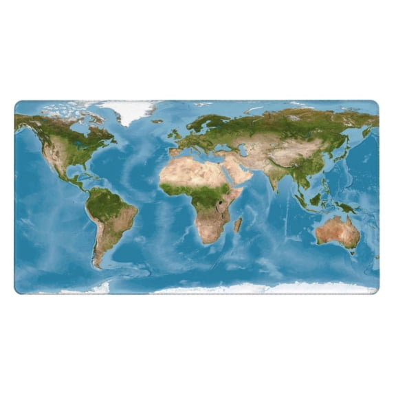 Xecao Earth View World Map for Waterproof Mouse Pad - Extended Contour Mouse Mat, Large Gaming Mousepad Laptop Keyboard Mat with Non-Slip Rubber Base