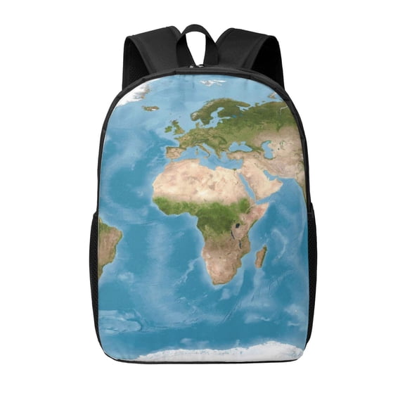 Xecao Earth View World Map print Travel Backpack, Large Computer Backpack for Men Women, College School Rucksack Book Bag