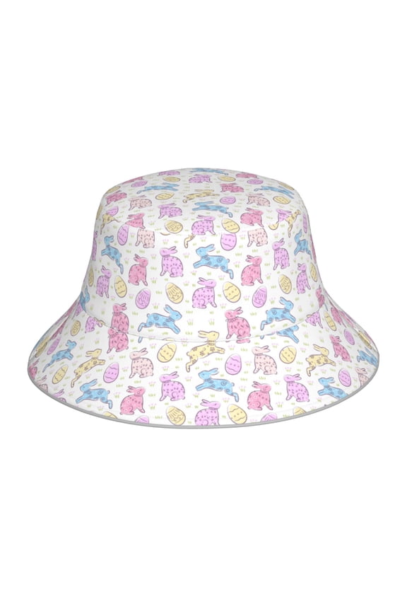 Easter Colorful Rabbit Print Men and Women Night Reflective Hat Runner Cap Visor Bucket Hat Boonie Cap