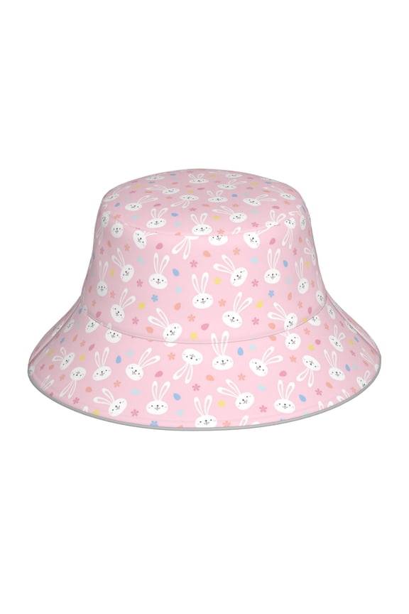 Easter Cute Rabbit Print Men and Women Night Reflective Hat Runner Cap Visor Bucket Hat Boonie Cap