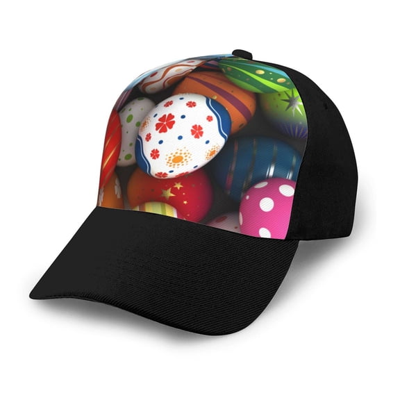 Xecao Easter Egg print unisex vintage washed baseball cap, a soft and adjustable hat perfect for any casual style.