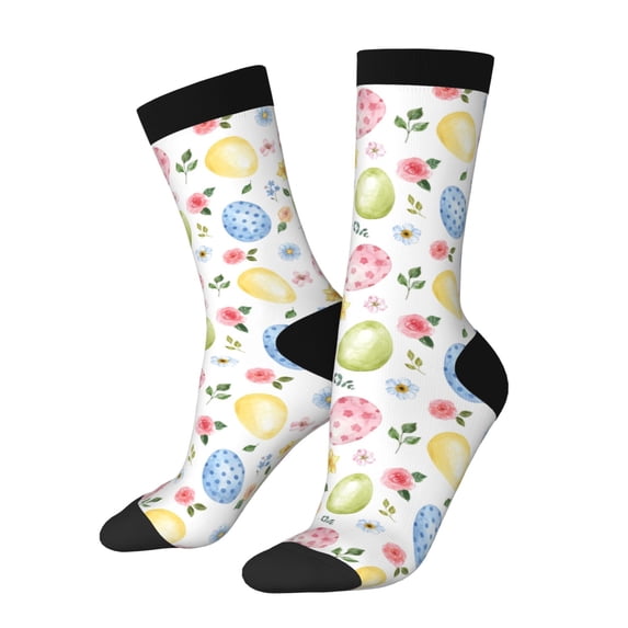 Xecao Easter Egg3 Pattern Sport Socks for Women and Men Crew Socks Sporty Calf Socks Casual Socks