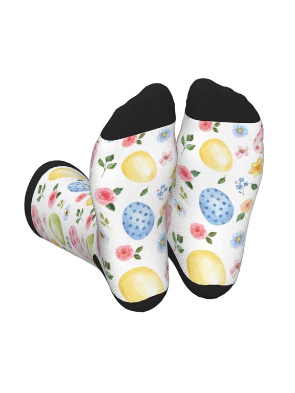 Easter Egg3 Print Crew Socks for Men and Women, Men's Soft Moisture-wicking Sock