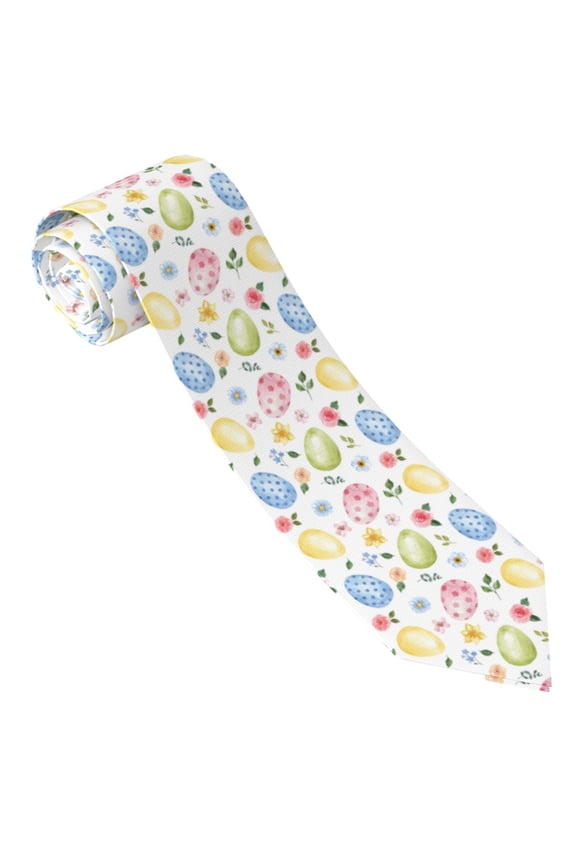 Easter Egg3 Print Tie For Men Necktie Woven Jacquard Neck Ties,Classic Men's Tie