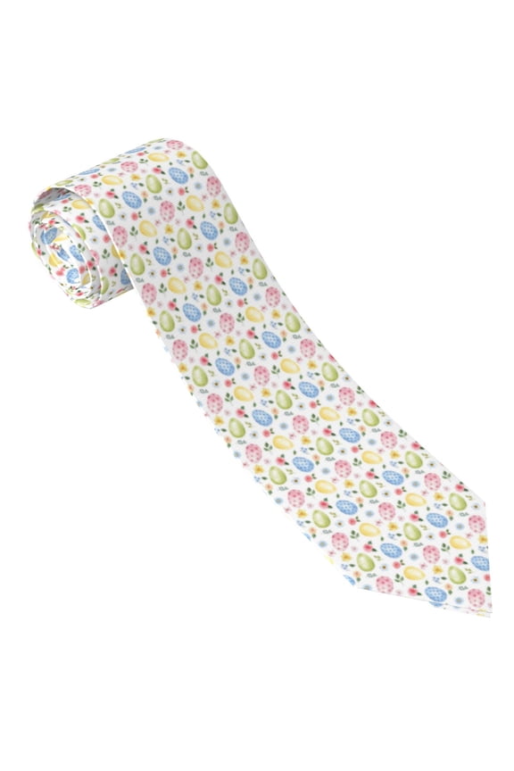 Easter Egg3 Print Tie For Men Necktie Woven Jacquard Neck Ties,Classic Men's Tie