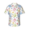 thumbnail image 1 of Xecao Easter Egg3 print Hawaiian shirt - a stylish short-sleeve button-down for men, perfect for casual beach and tropical outings., 1 of 9