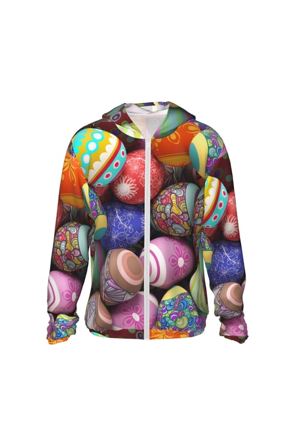 Easter Eggs1 for Sun Shirt-A lightweight, hoodie-style long-sleeve UV protection garment designed for other outdoor activities.