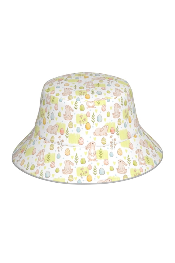 Easter Rabbit Print Men and Women Night Reflective Hat Runner Cap Visor Bucket Hat Boonie Cap