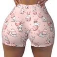 thumbnail image 1 of Xecao Easter Rabbit Print Workout Shorts for Women Soft Smooth Gym Yoga Scrunch Active Tennis Workout Running Shorts, 1 of 9