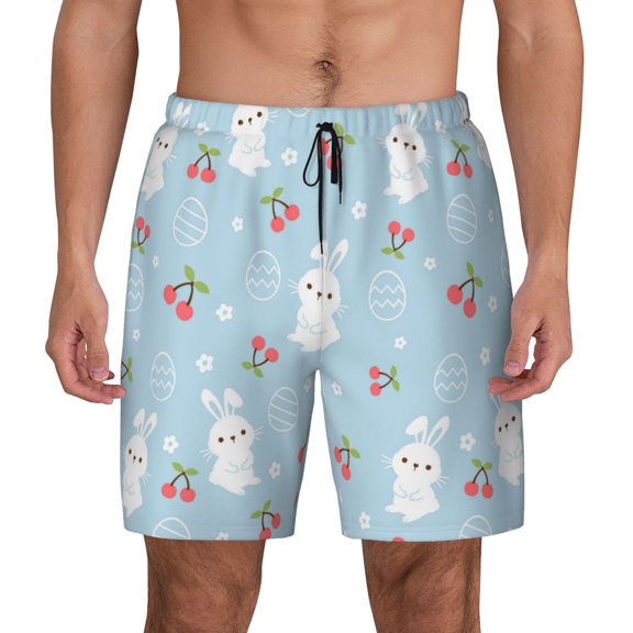 Xecao Easter Rabbit for Men's Swimming Trunks Swim Trunks Quick Dry Swim Shorts with Mesh Lining Funny Swimwear Bathing Suits