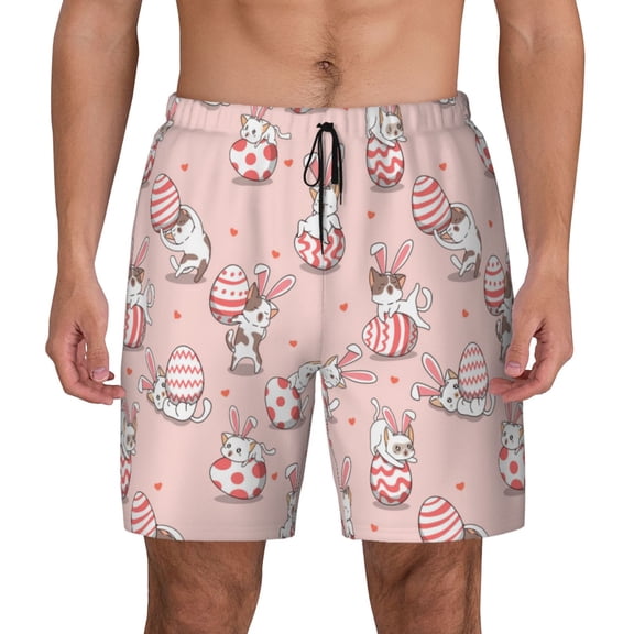 Xecao Easter Rabbit for Men's Swimming Trunks Swim Trunks Quick Dry Swim Shorts with Mesh Lining Funny Swimwear Bathing Suits