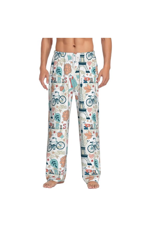 Eiffel Tower Men's Straight Lounge Pajama Pants: The Ultimate in Comfortable Sleepwear