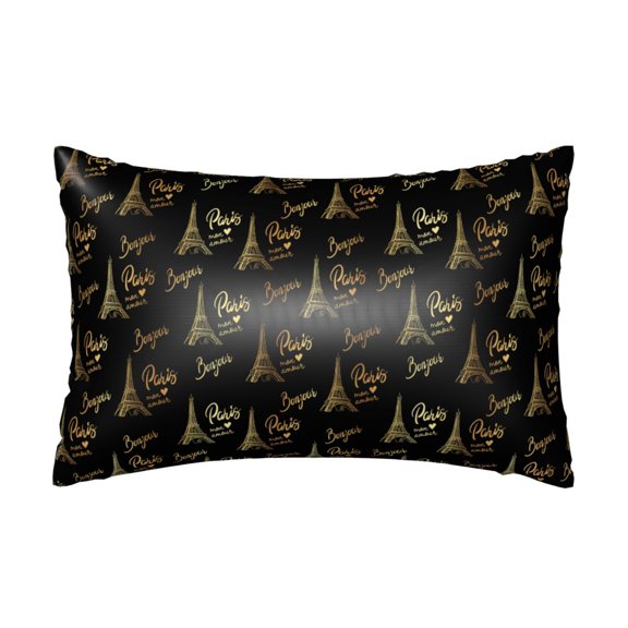 Xecao Eiffel Tower Pattern Satin Pillowcases for Hair and Skin, Luxurious and Silky Pillow Cases with Envelope Closure, 20x30 Inches