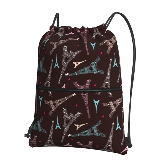 Xecao Eiffel Tower for Drawstring Bags,Pull String Backpack Bags,String Bag Sackpack