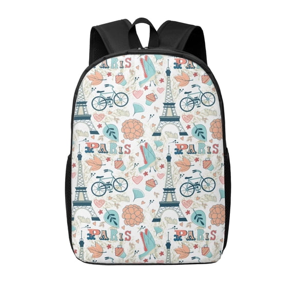 Xecao Eiffel Tower print Travel Backpack, Large Computer Backpack for Men Women, College School Rucksack Book Bag